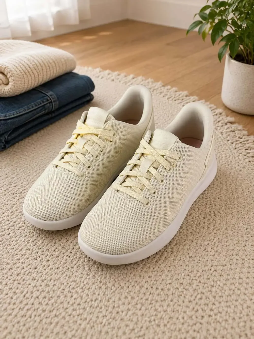 Kizik Cream Knit Hands Free Sneakers Women’s 7